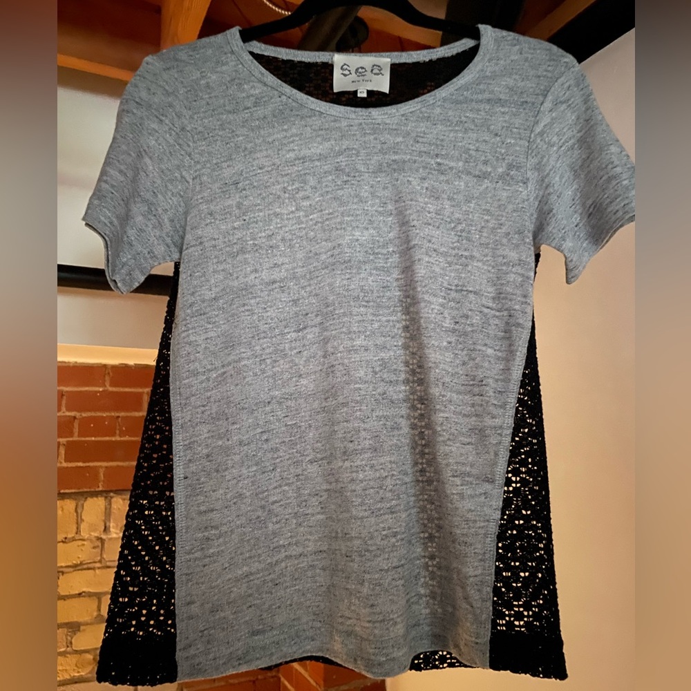 Sea cotton t-shirt with lace back